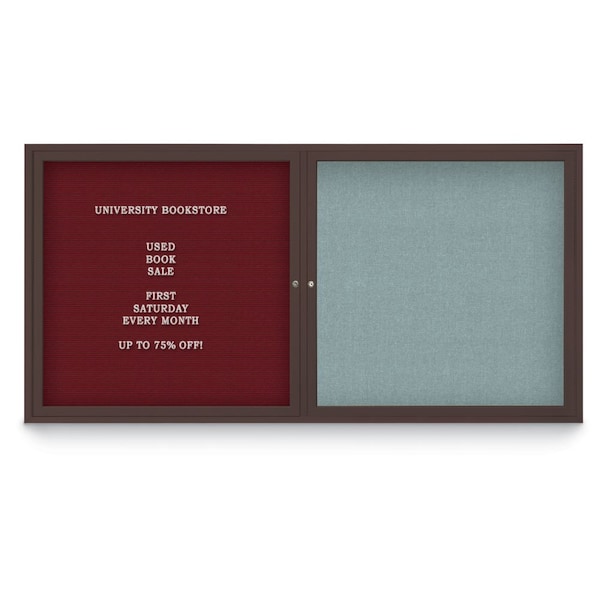 Corkboard, 42"x32", Cobalt Accent/Bronze